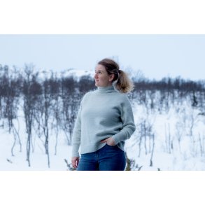STRIKK Nory.no Nettbutikken med klær og tilbehør for kvinner GESTUZ Brenda Rollneck Lys Blå Genser Gensere Nory.no