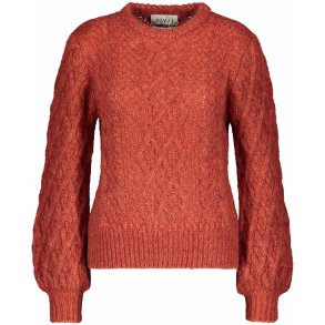 Maud Nory.no Nettbutikken med klær og tilbehør for kvinner FANCY MOHAIR BLÅ STRIKKEGENSER | Hoyer.no